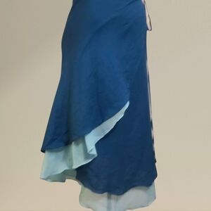 Elegant Blue Layered Skirt